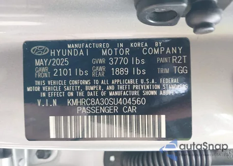 2025 Hyundai Venue Sel из США, поврежденный, VIN KMHRC8A30SU404560